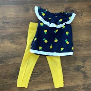 Janie & Jack Set - lemon theme - top and pants